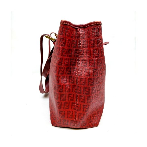 AUTHENTIC Fendi Tote Bag Red PVC - Picture 3 of 10